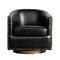 Merrick Lane Ada Upholstered Club Style Barrel Chair with Nail Trim, Sloped Arms, and 360 Degree Swivel Base in a Vinyl Wrap
